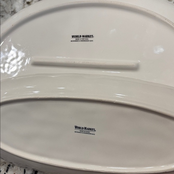 Cost Plus World Market Cream Oval Plates - Picture 2 of 6
